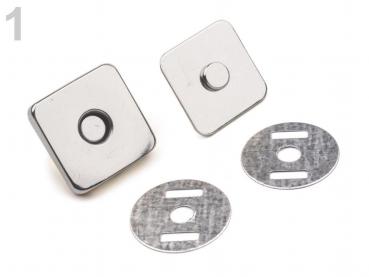 Taschenverschluss Magnetisch 18 x 18 mm Silber